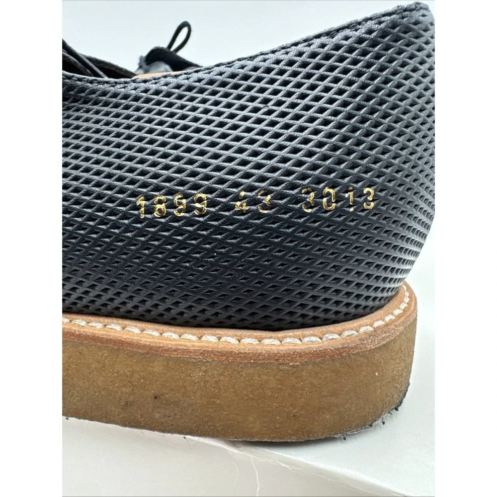 Common Projects 1899 Derby Shine Perforated Leather Navy Blue Shoes Mens Size 43